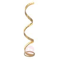 spirale dimmable led floor lamp with gold finish