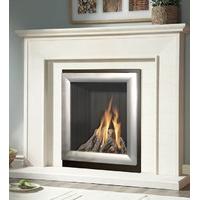 SPECIAL OFFER Verine Meridian High Efficiency Hole In The Wall Gas Fire in Black and Silver with ribbed black back