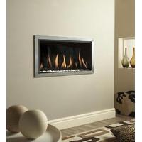 SPECIAL OFFER Verine Vertex Hole In The Wall Gas Fire With Slimline Trim in CHROME with White stones - REMOTE