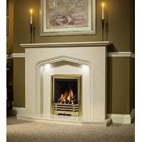 Special Offer Fireside Portia Pearl Stone Marble Fireplace with 5 sided Hearth