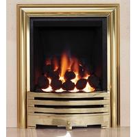 Special Offer - Be Modern Contessa Slimline Gas Fire in Brass - Manual Control - Coal