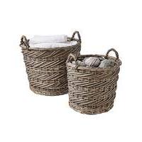 Split Willow Set Of 2 Round Laundry Bkt