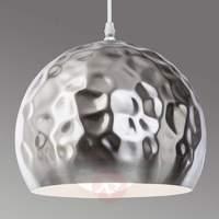 Spherical hanging light Tiny with hammered finish