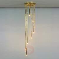 Spirale Ceiling Light Eight Bulbs Gold