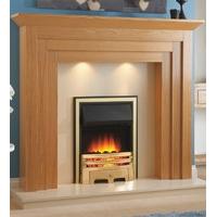 Special Offer Instyle Grace with Colwell Electric Fireplace Suite with lights - natural Oak 75mm rebate Black and Brass fire