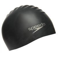 Speedo Unisex Moulded Silicone Swimcap - Black, Black