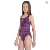 speedo girls monogram allover splashback swimsuit size 26 colour black ...