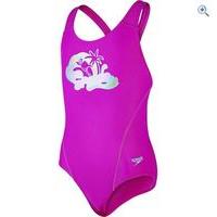 speedo girls logo placement splashback swimsuit size 24 colour diva pi ...