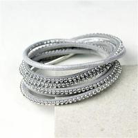 Sparkle Wrap Bracelet, Grey/Silver