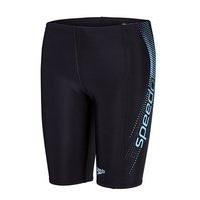 Speedo Endurance Sports Logo Panel Jammer Swim Shorts - Boys - Black/Blue