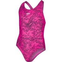 Speedo Boom All Over Splashback Swimsuit - Girls - Pink/Black