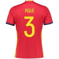 Spain Home Shirt 2016 Red with Pique 3 printing
