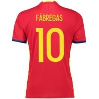 Spain Home Authentic Shirt 2016 Red with Fabregas 10 printing