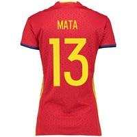 Spain Home Shirt 2016 - Womens Red with Mata 13 printing