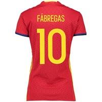 Spain Home Shirt 2016 - Womens Red with Fabregas 10 printing