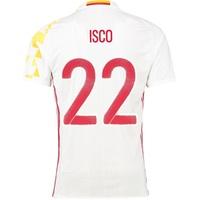 Spain Away Authentic Shirt 2016 White with Isco 22 printing