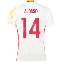 Spain Away Authentic Shirt 2016 White with Alonso 14 printing