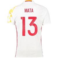 Spain Away Authentic Shirt 2016 White with Mata 13 printing