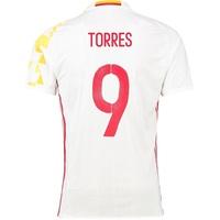 spain away authentic shirt 2016 white with torres 9 printing