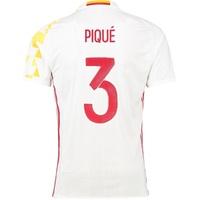 Spain Away Authentic Shirt 2016 White with Pique 3 printing