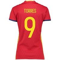 Spain Home Shirt 2016 - Womens Red with Torres 9 printing