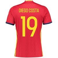 Spain Home Shirt 2016 Red with Diego Costa 19 printing