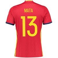 Spain Home Shirt 2016 Red with Mata 13 printing