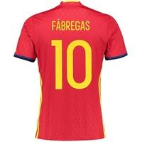 Spain Home Shirt 2016 Red with Fabregas 10 printing