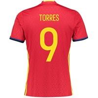 Spain Home Shirt 2016 Red with Torres 9 printing