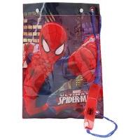 Spiderman boys character print waterproof material drawstring swim bag - Multicolour