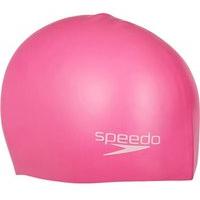 Speedo Plain Moulded Silicone Swim Cap - Junior Pink/White