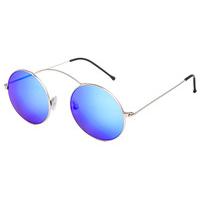 Spektre Sunglasses Metallo Rotondo Silver (Blue Mirror)