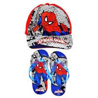 Spiderman Cap And Slipper Gift Set - Kids Size - 29/30