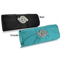 sparkly crystal satin clutch purse