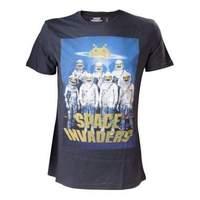 Space Invaders Alien Astronauts Men\'s Large T-shirt Charcoal (ts000195spi-l)