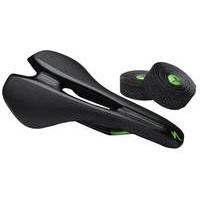 Specialized Cavendish Collection S-Works Toupe Saddle with Bar Tape | Black/Green - 143mm
