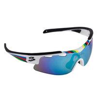 spiuk arqus sunglasses world champ stripes blue mirror lens