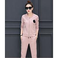 Spring 2017 new leisure sports suit female Slim baseball uniform cardigan sweater women#39;s two-piece jacket tide