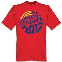 spain campeones de europa t shirt red