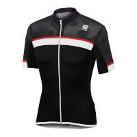 Sportful Pista Short Sleeve Jersey - Black/White/Red - XL