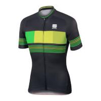 sportful stripe short sleeve jersey blackyellow m