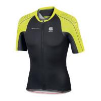Sportful BodyFit SpeedSkin Short Sleeve Jersey - Black/Yellow - L
