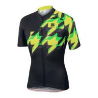 sportful fuga short sleeve jersey blackyellow m