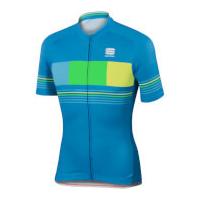 sportful stripe short sleeve jersey blueyellow l