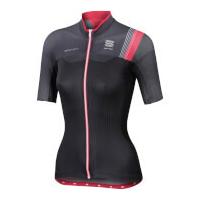 Sportful Women\'s BodyFit Pro Short Sleeve Jersey - Black/Grey/Pink - L