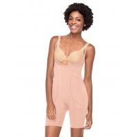Spanx Slimmer & Shine Open-Bust Mid-Thigh Shaping Bodysuit
