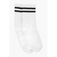 Sports Stripe Ankle Socks - white