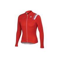 Sportful BodyFit Thermal Long Sleeve Jersey | Red/White - M