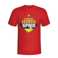 spain country logo t shirt red kids