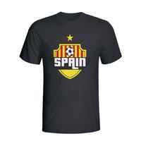 spain country logo t shirt black kids